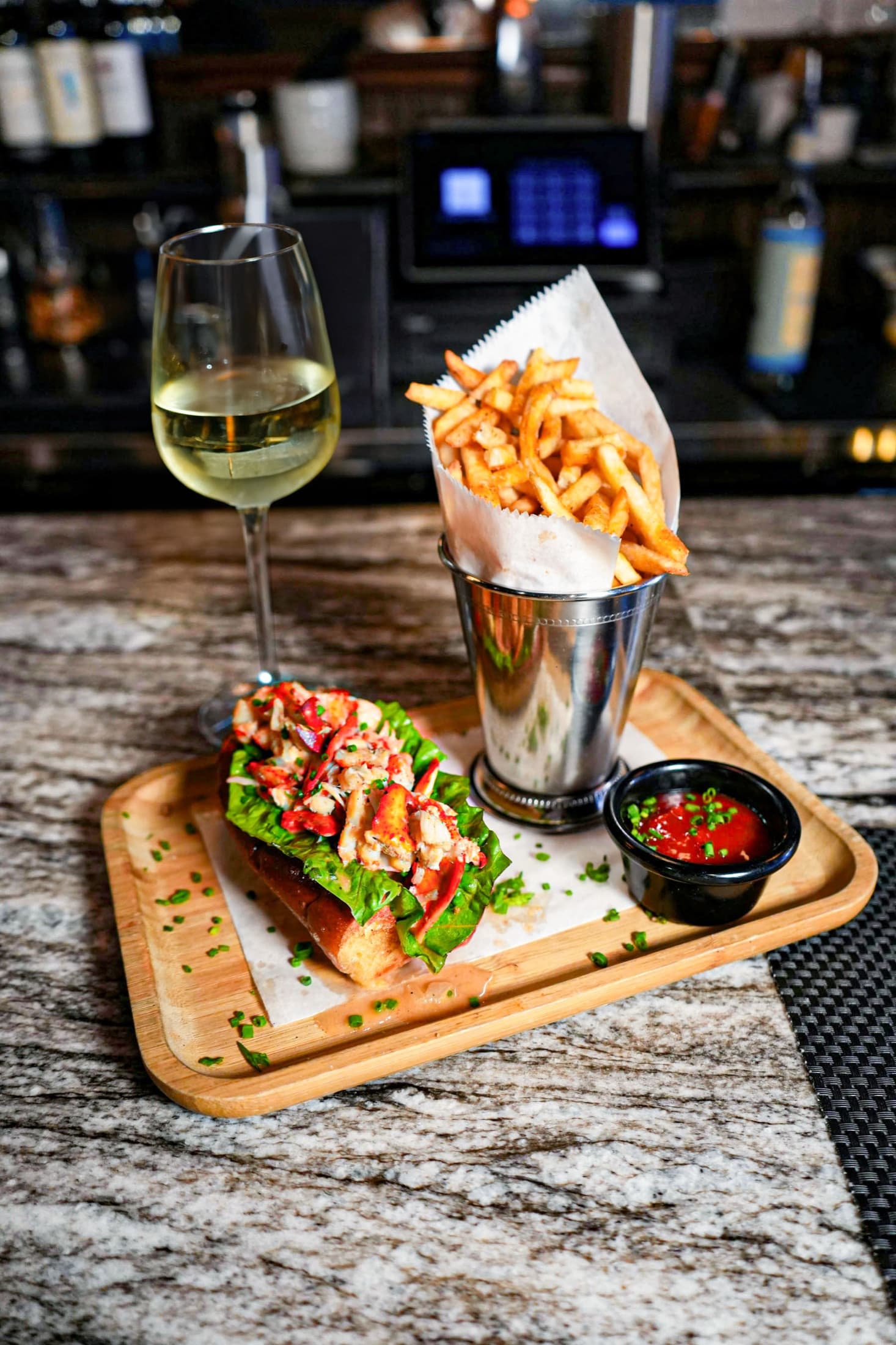 A lobster roll at the Siren bar