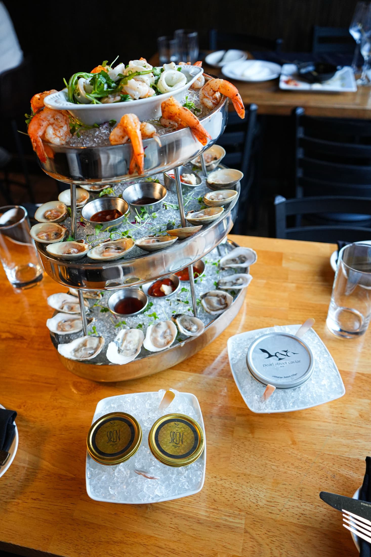 Oysters and chilled seafood during Happy Hour